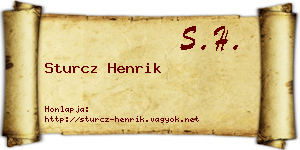 Sturcz Henrik névjegykártya